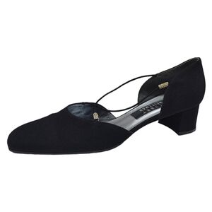 Stuart Weitzman Black Strappy Square Toe Narrow Width Short Heels Women Size 7.5